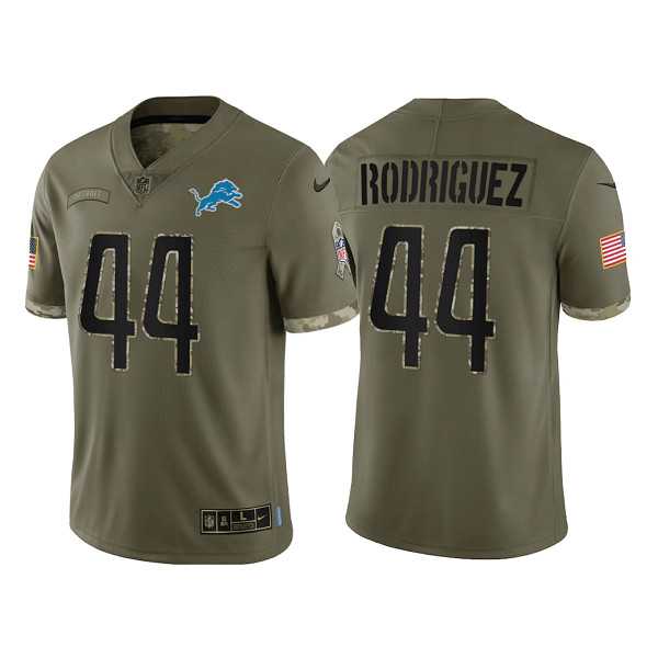 Mens Detroit Lions #44 Malcolm Rodriguez Olive 2022 Salute To Service Limited Stitched Jersey->detroit lions->NFL Jersey